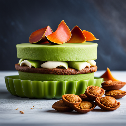 An image showcasing a well-proportioned dog treat, featuring sliced avocado on top