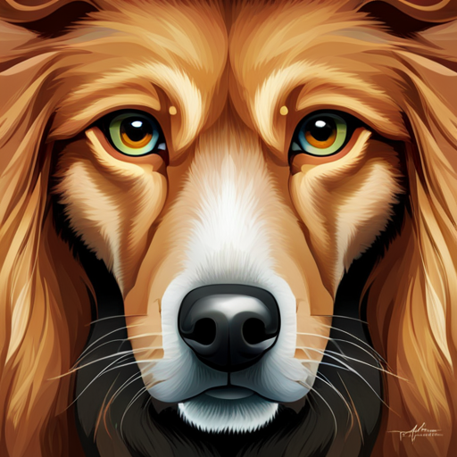 An image showcasing a close-up of a dog's face, emphasizing its expressive eyes, which appear strikingly human-like