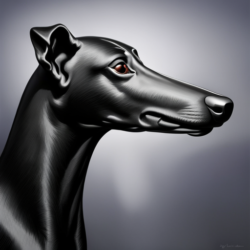 An image showcasing the elegance of a Greyhound's long snout: a sleek, tapered nose extending gracefully from their slender head, accentuating their regal presence