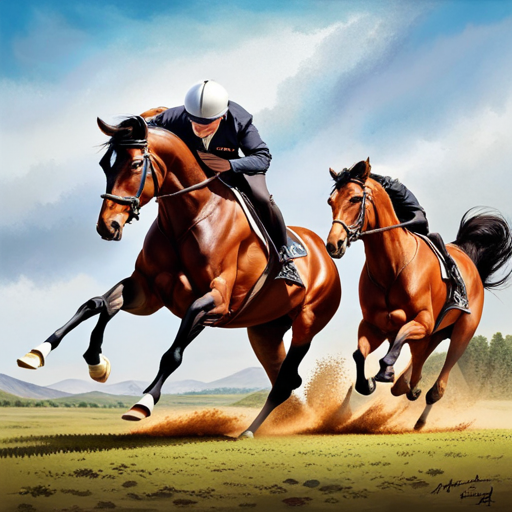 An image capturing the essence of horses in full stride, their powerful muscles rippling beneath sleek coats, as they undergo various training techniques to enhance their running performance