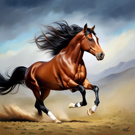 An image capturing the powerful stride of a galloping horse, showcasing its muscular legs in motion