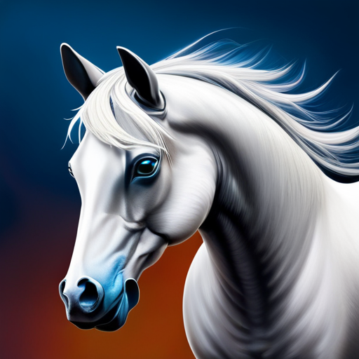 An image showcasing a mesmerizing horse with striking blue eyes, surrounded by a diverse array of equine coat colors