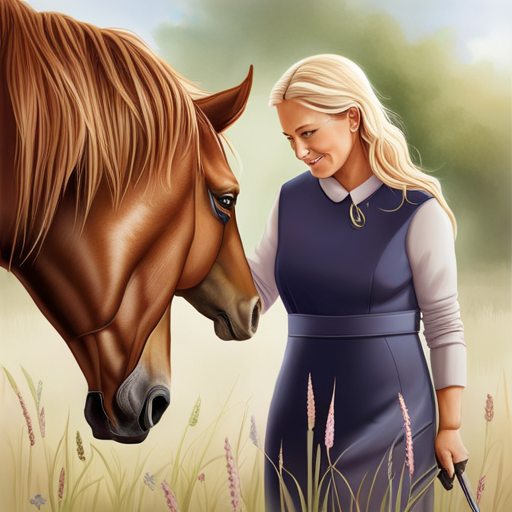 An image showcasing a tender moment between a horse with Equine Trisomy 21 and its caregiver