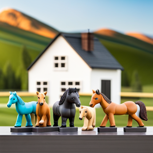  an image showcasing a serene pasture, filled with vibrant green grass, dotted with colorful sensory toys and obstacles, inviting horses with Down syndrome to explore and thrive in an enriching environment