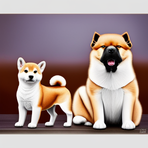 the essence of Japan's beloved breeds, the Akita and Shiba Inu, in a single image