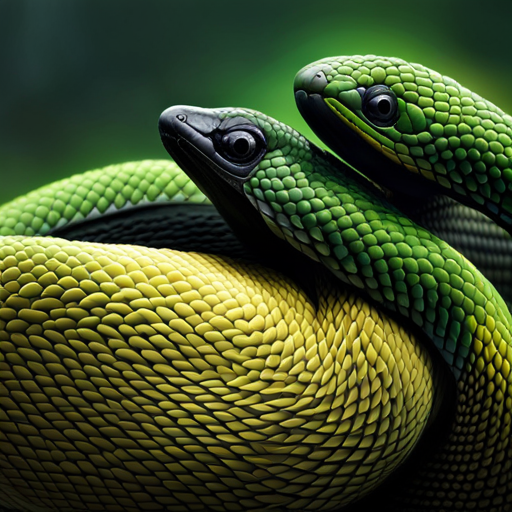 An image showcasing the mesmerizing world of black snakes