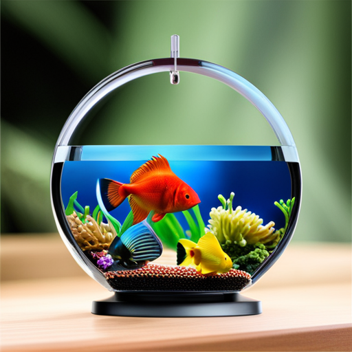 An image showcasing an aquarium with a precise digital thermometer attached to the side