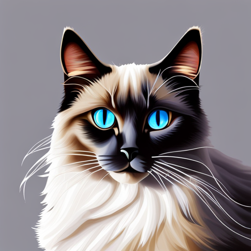 An image showcasing the elegance of a Balinese cat, with its long, silky coat flowing gracefully