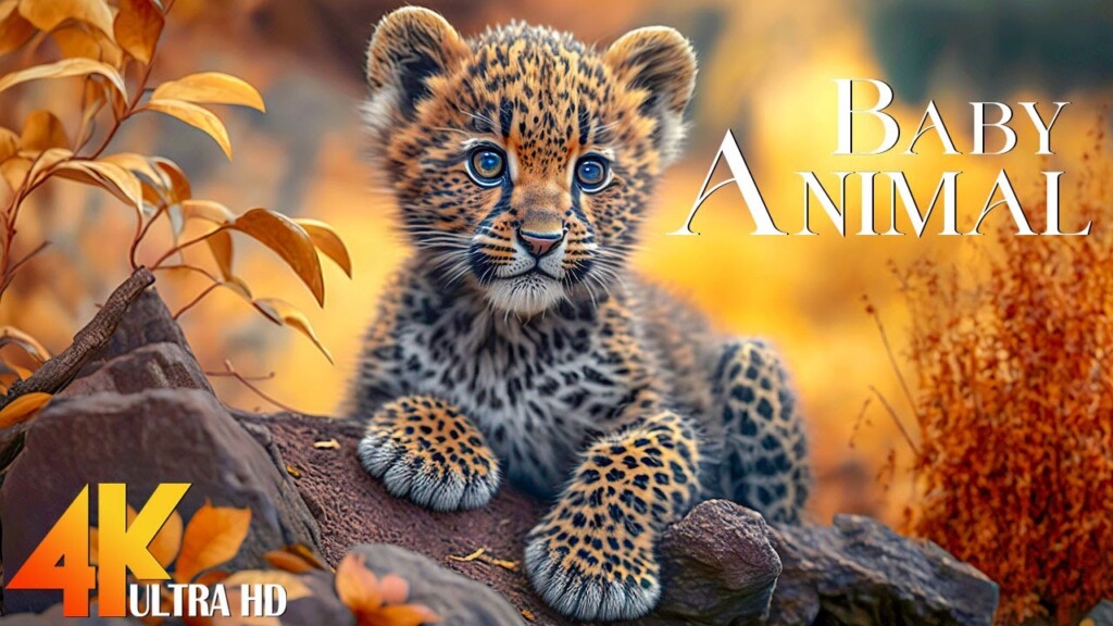 African Baby Animals 4K - Scenic Relaxation Film with Relaxing Music