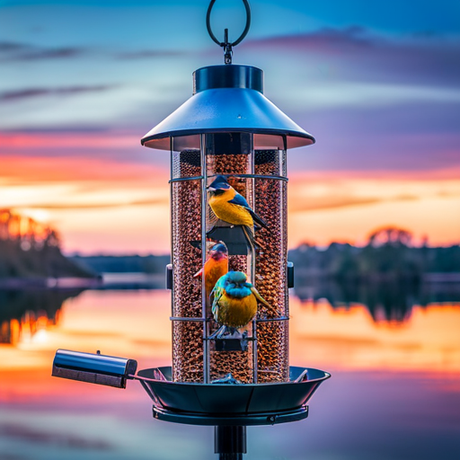 An image showcasing a variety of bird feeders with cameras, displaying different features like motion detection, adjustable angles, and high resolution
