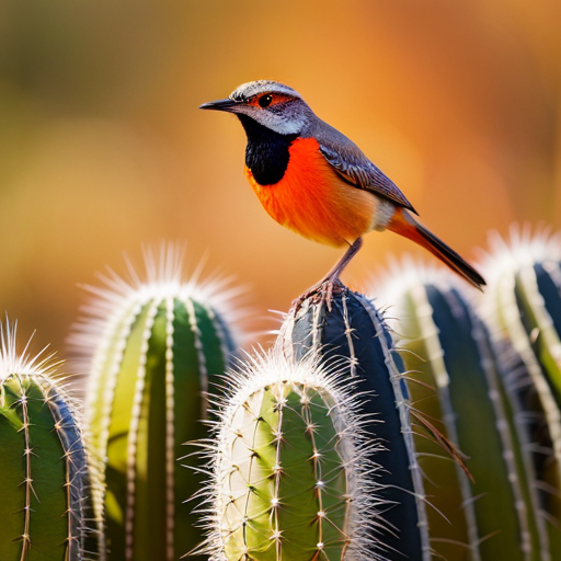 An image capturing the essence of the Cactus Wren's desert habitat