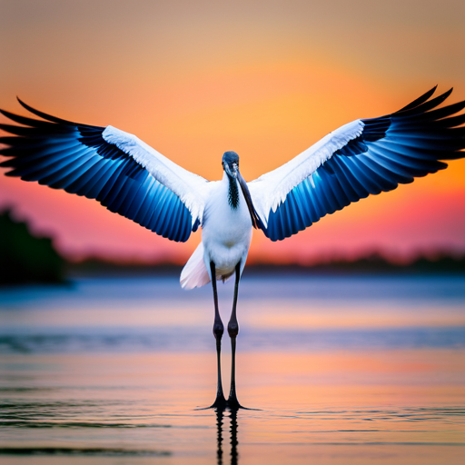 An image showcasing the majestic Wood Stork, a symbol of Florida's marshes