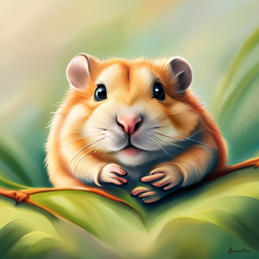 An image capturing the essence of a blog post on "How Big Do Hamsters Get?" Depict a close-up shot of a chubby hamster nestled in the palm of a hand, showcasing its tiny paws, round body, and adorable whiskers