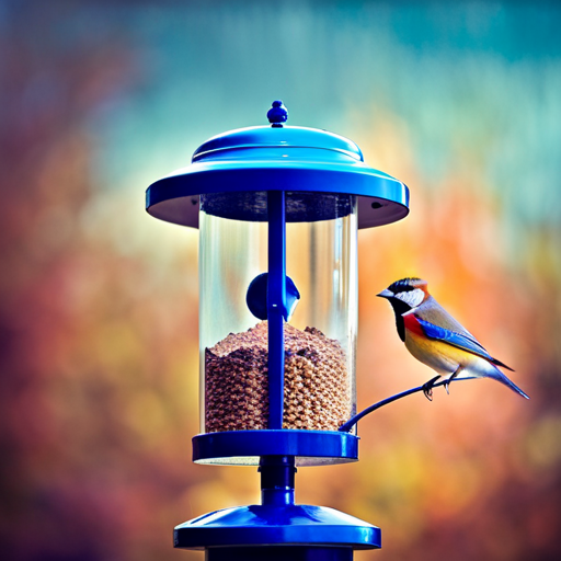 An image featuring a comical bird feeder meme with vibrant colors and playful characters
