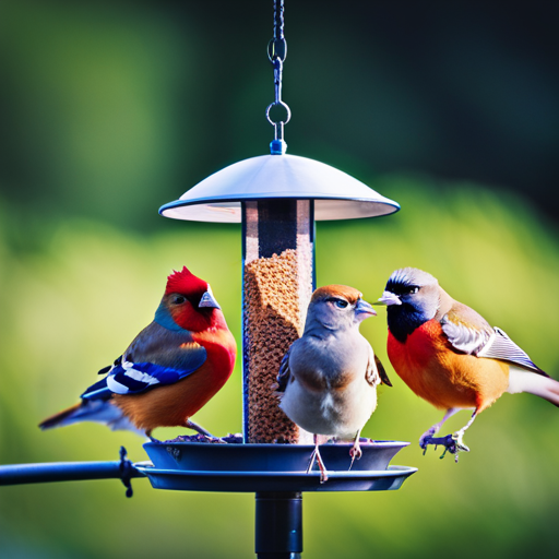 An image of a meme featuring a group of curious and intrigued birds gathered around a bird feeder, wearing comically puzzled expressions, as they attempt to figure out the mechanics of the feeder