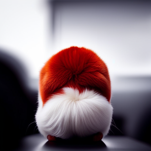 An image that captures the attention: a close-up shot of a feline's vibrant red rear end, highlighting the contrasting white fur surrounding it
