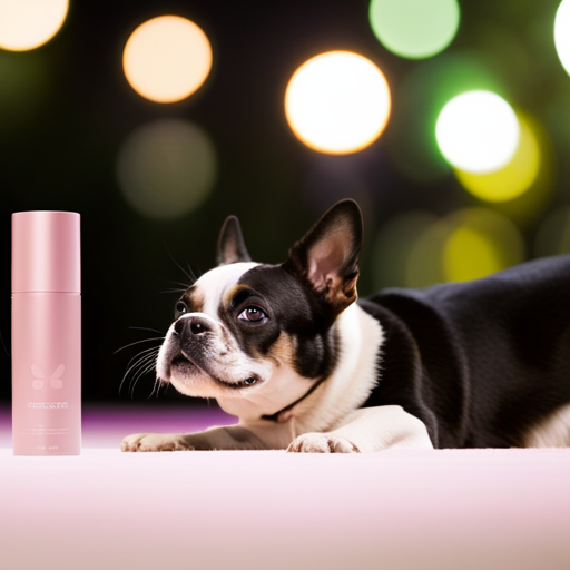 An image showcasing various pheromone products for dogs, including diffusers, collars, and sprays