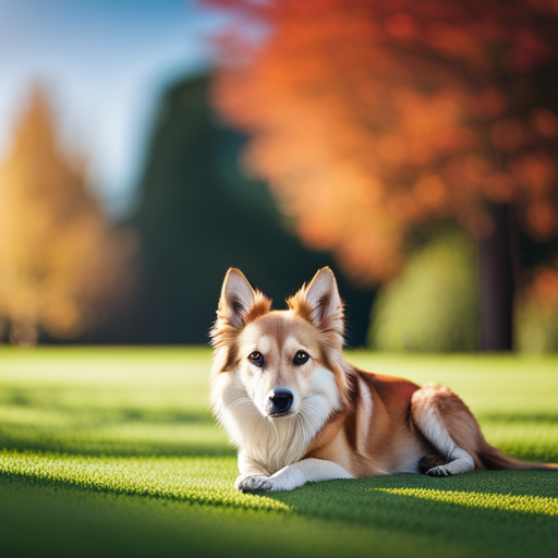 An image showcasing a calm and serene dog surrounded by a soft, diffused light