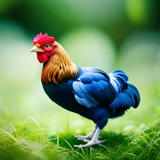 An image showcasing an online marketplace for Sapphire Gem Chickens, with a diverse range of breeders offering these rare chickens