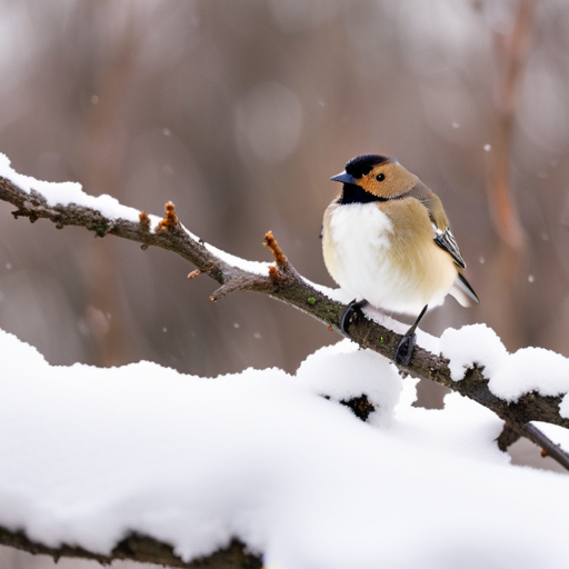 An image capturing the essence of survival strategies employed by winter birds to elude predators