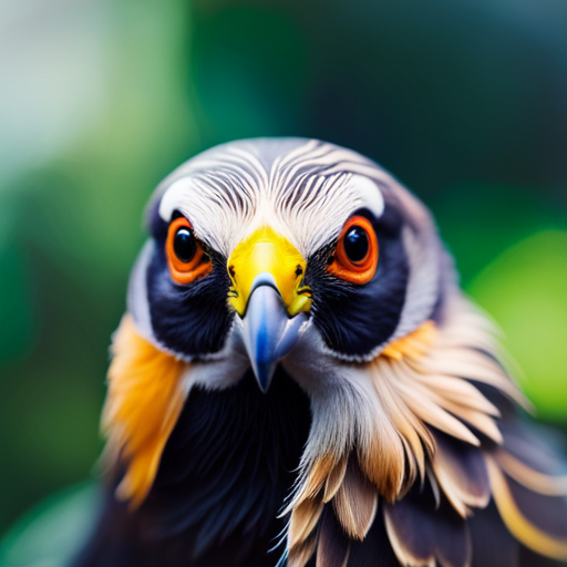 An image showcasing a close-up view through the eyepiece of a bird watching monocular