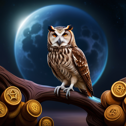 An image depicting a moonlit forest with a majestic owl perched on a branch, surrounded by various symbols representing different owl hoots