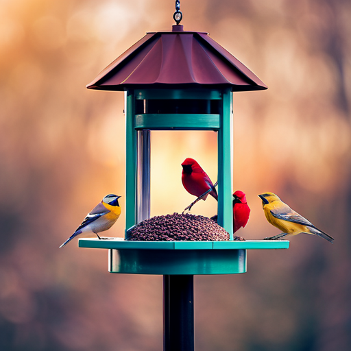 An image showcasing a variety of window bird feeders in different shapes, sizes, and materials, placed on various window types (e