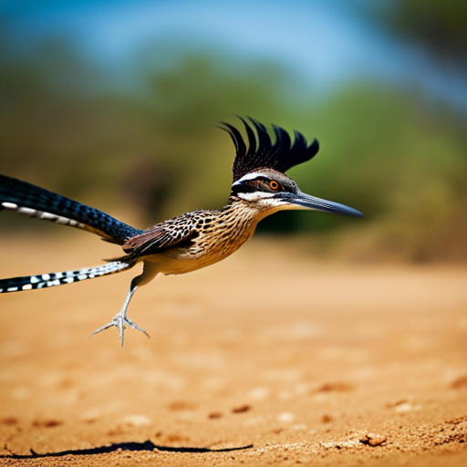 An image depicting a fearless roadrunner, its sleek body in mid-air as it darts towards a coiled deadly serpent
