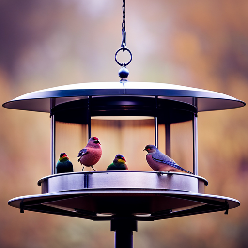 An image showcasing a spacious, open platform bird feeder with a large roof to protect doves from rain, equipped with adjustable perches, and a seed tray with drainage holes, emphasizing the importance of comfort and accessibility for these gentle birds