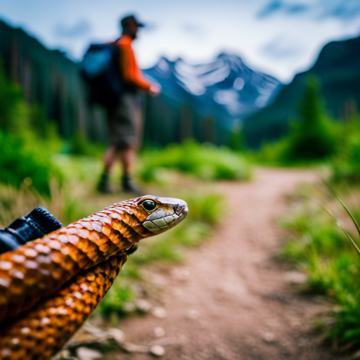 An image capturing the essence of safety tips for encountering snakes while hiking or camping in North Carolina