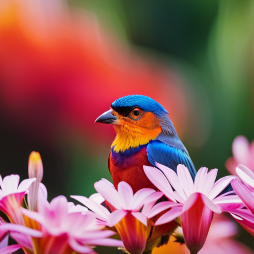 An image depicting a vibrant collage of state birds, each meticulously portrayed with their unique colors, patterns, and sizes