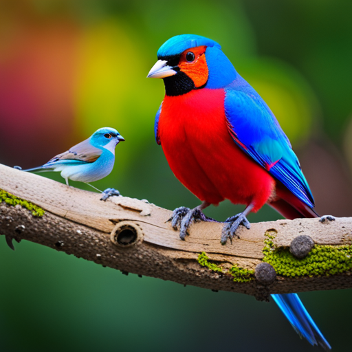 An image showcasing the vibrant plumage of notable state birds such as the majestic California quail, regal Northern Cardinal, and striking Mountain Bluebird, capturing their unique beauty and diversity