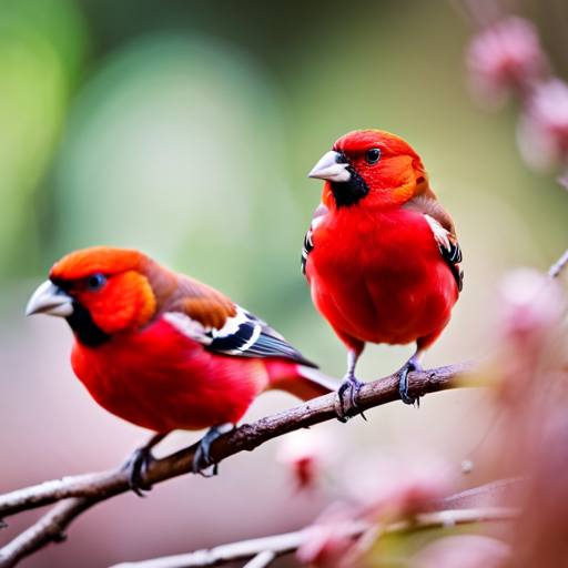 An image showcasing the vibrant world of Finches With Red Heads