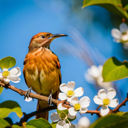 An image capturing the essence of Georgia's Melodious Brown Thrasher's unique and beautiful song