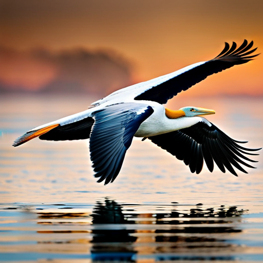  the awe-inspiring magnificence of the Dalmatian Pelican, the sky titan, in flight