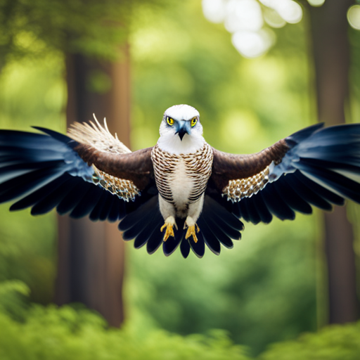  the awe-inspiring presence of the Crowned Eagle as it soars above the lush African Rainforest