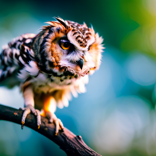 An image capturing the intricate beauty of owl legs, showcasing their sharp talons gripping a sturdy branch, while feathers cascade down, revealing the mesmerizing patterns and colors that provide a glimpse into the extraordinary world of these majestic creatures