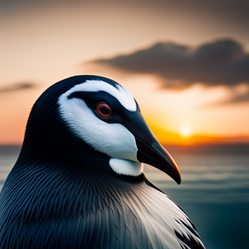 An image showcasing a close-up of a penguin's sleek, waterproof feathers glistening under the sunlight, highlighting their intricate and overlapping structure, perfect for insulation and swimming efficiency