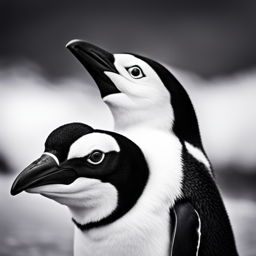 An image showcasing a close-up of a penguin's sleek, black and white body, capturing its hidden warmth