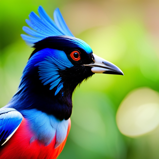  the exquisite beauty of the Colorful Blue Magpie in a close-up shot