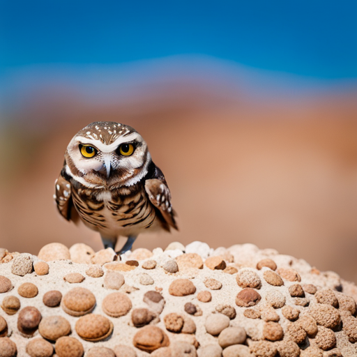 An image showcasing the unique characteristics of the Burrowing Owl