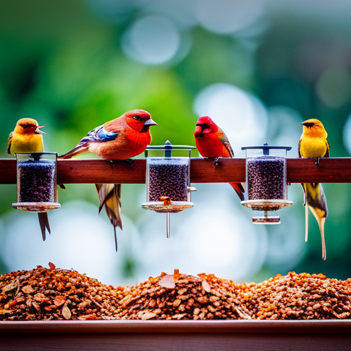 An image showcasing a variety of window bird feeders, displaying their different designs, sizes, and materials