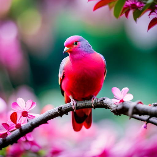 An eye-catching image showcasing the enchanting pink hues of lesser-known Pink Pigeons