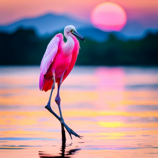 An image capturing the elegance of a Roseate Spoonbill in its natural habitat