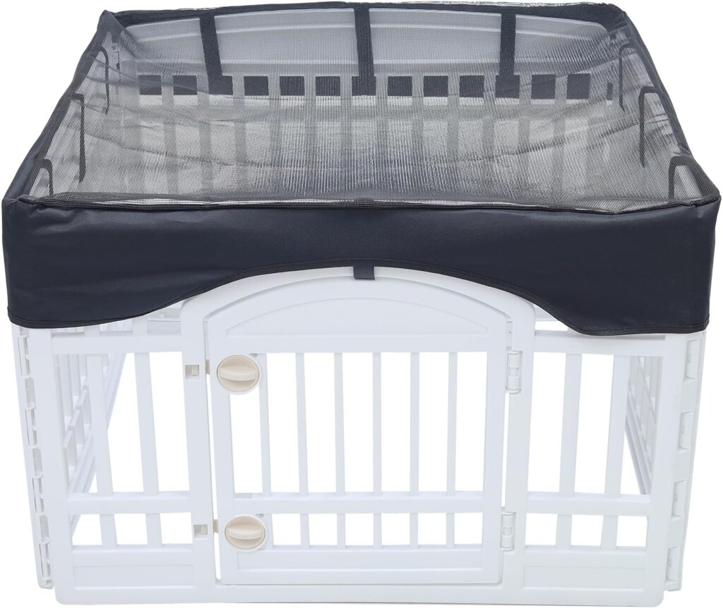 Dog Playpen Mesh Top Cover,[Playpen Not Included !!!] Fits 36 Inch Pet Playpen with 4 Panels，Dog Cage Covers Puppy Playpen Cover,Indoor/Outdoor Use,Easy to fold for Portability,