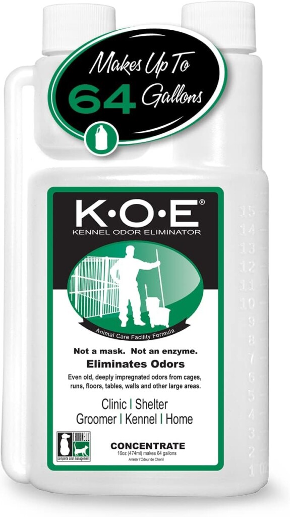 Thornell KOE Kennel Odor Eliminator Concentrate, Great for Cages, Runs, Floors  More, Pet Odor Eliminator for Home  Kennel w/Safe, Non-Enzymatic Formula, 16 oz – Not A Spray Bottle