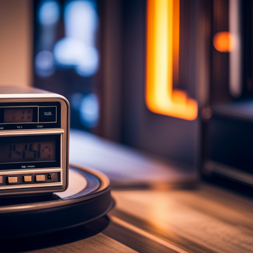 An image showcasing a dimly lit room with multiple appliances left on, a thermostat set too high, and a meter spinning rapidly