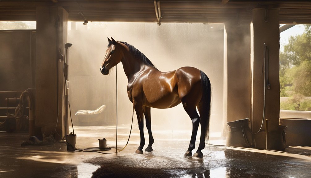 bathing short coated horses