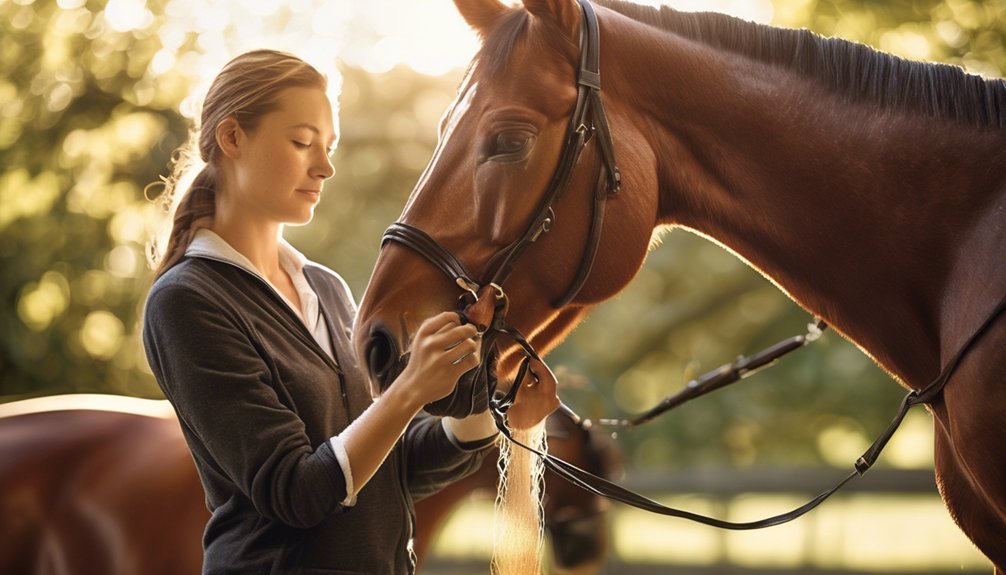 post exercise horse grooming