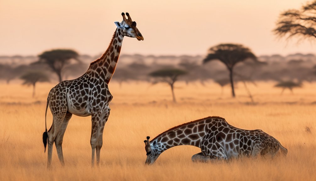 giraffes sleep lying down